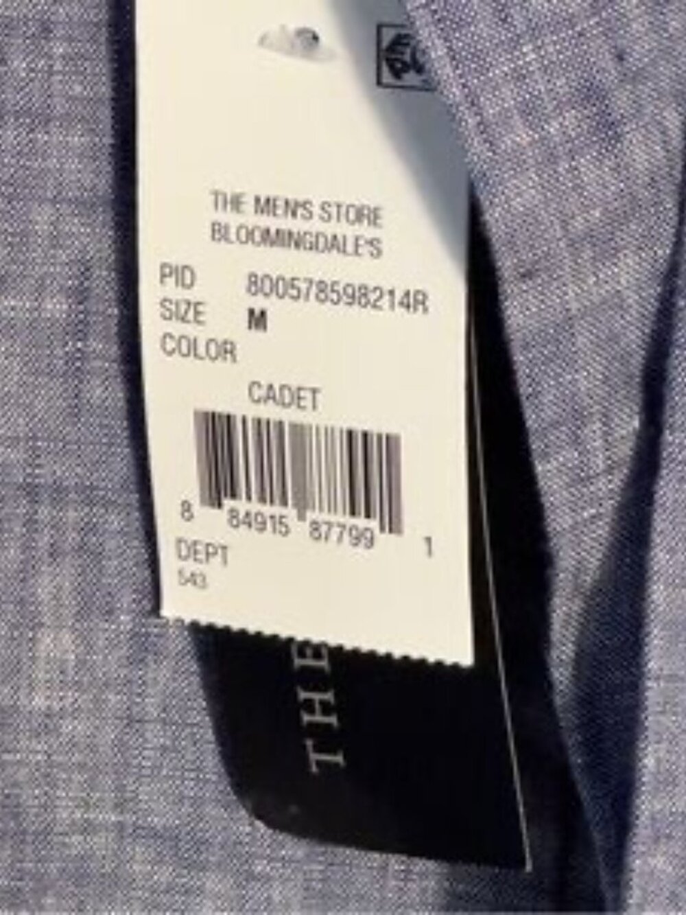 Bloomingdale's Linen Dyed Solid Regular Fit Button Down Medium - Picture 6 of 9